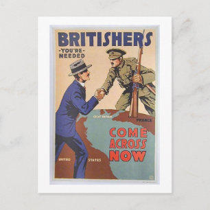Vintage Briten Werden Benötigt Sofort Übersetzen Postkarte