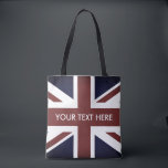 Vintage Britische Flagge<br><div class="desc">Vintage Britische Union Jack Flagge Zoll Tote Bag. Englischer Stolz mit britischer Flagge,  Großbritannien,  England</div>