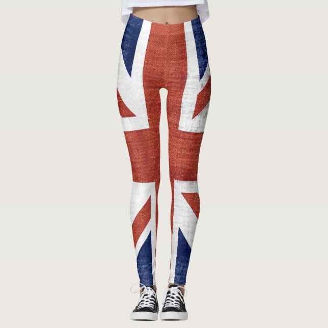 Vintage britische Flagge #2 Leggings (Vorderseite)