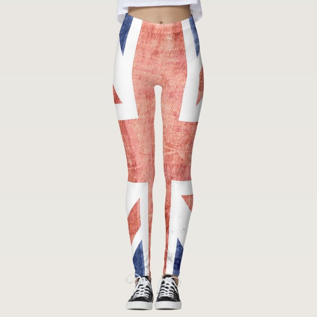 Vintage britische Flagge #5 Leggings (Vorderseite)