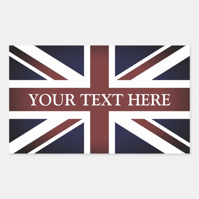 Vintage Britische Flagge-Aufkleber Rechteckiger Aufkleber (Vorderseite)