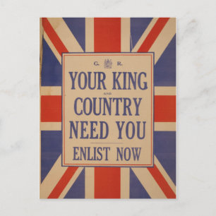 Vintage britische Flagge Postkarte