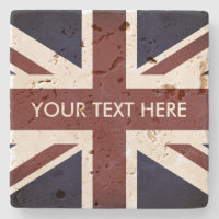 Vintage Britische Flagge Travertin