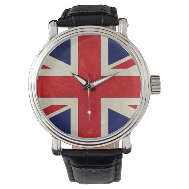Vintage britische Flaggenüberwachung Armbanduhr (Vorderseite)