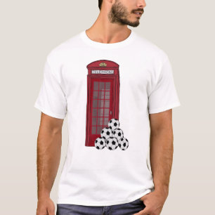 Vintage britische rote Telefonzelle Fußball-Erbe T-Shirt