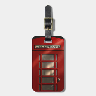 Vintage britische rote Telefonzelle Gepäckanhänger