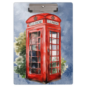 Vintage britische Telefonzelle Klemmbrett