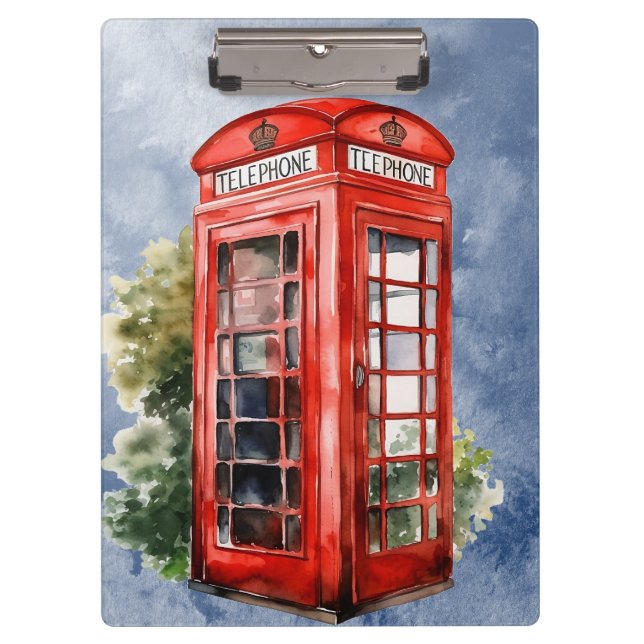 Vintage britische Telefonzelle Klemmbrett (Vorderseite)