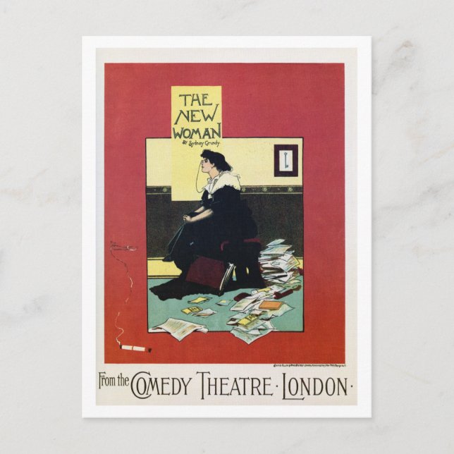 Vintage britische Theateranzeige Postkarte (Vorderseite)