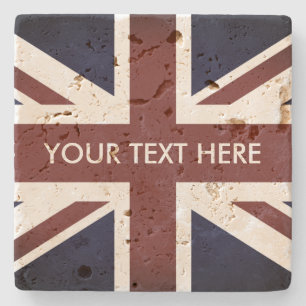 Vintage britische Union Jack-Flagge benutzerdefini Steinuntersetzer