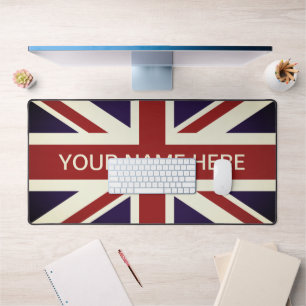 Vintage britische Union Jack-Flagge individuell an Schreibtischunterlage