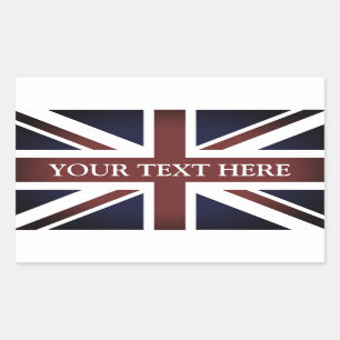 Vintage britische Union Jack Flaggenaufkleber Rechteckiger Aufkleber