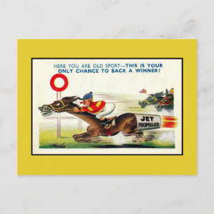 Vintage britischer Humor, alter Sportgewinner Postkarte