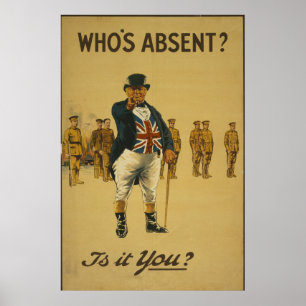 Vintage britisches Rekrutierungsposter Poster