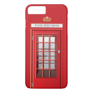 Vintage britisches rotes Telefonhäuschen mit indiv iPhone 8 Plus/7 Plus Hülle