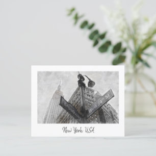 Vintage Broadway Eckschild – New York City  Postkarte