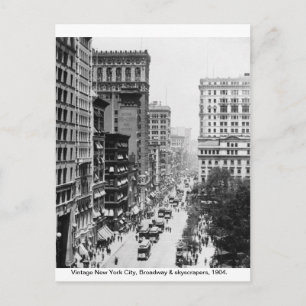 Vintage Broadway, New York City 1904, Postkarte
