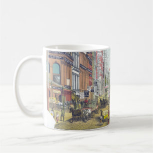 Vintage Broadway, NYC (1880er Jahre) Kaffeetasse