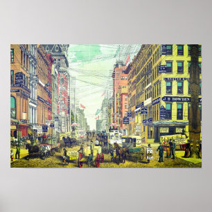 Vintage Broadway, NYC (1880er Jahre) Poster