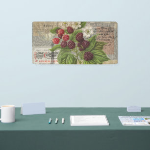 Vintage Brombeeren Französische Ephemera Art Colla Banner