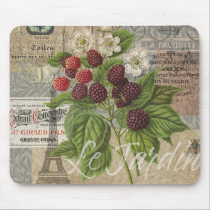 Vintage Brombeeren Französische Ephemera Art Colla Mousepad