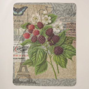 Vintage Brombeeren Französische Ephemera Art Colla Sherpadecke