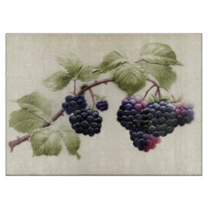 Vintage Brombeeren und Blätter Postkarten Kunst Schneidebrett