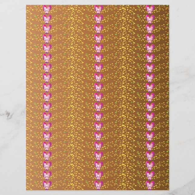 Vintage Bronze- und Pink-Blütenmuster (Vorderseite)