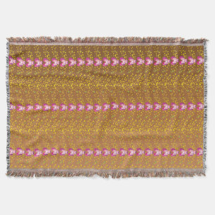 Vintage Bronze- und Pink-Blütenmuster Decke
