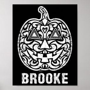 Vintage Brooke Halloween Zucker-Schädel-Design Poster