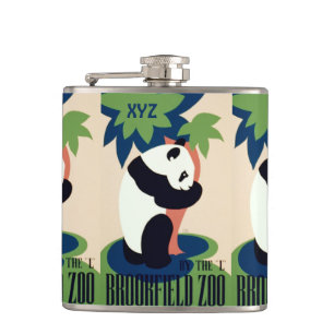 Vintage-„Brookfield Zoo“-Flasche mit individuellem Flachmann