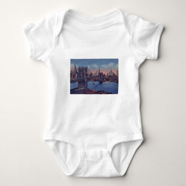 Vintage Brooklyn Bridge Baby Strampler (Vorderseite)