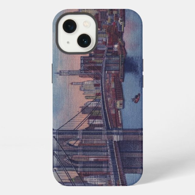 Vintage Brooklyn Bridge iPhone Hülle (Rückseite)
