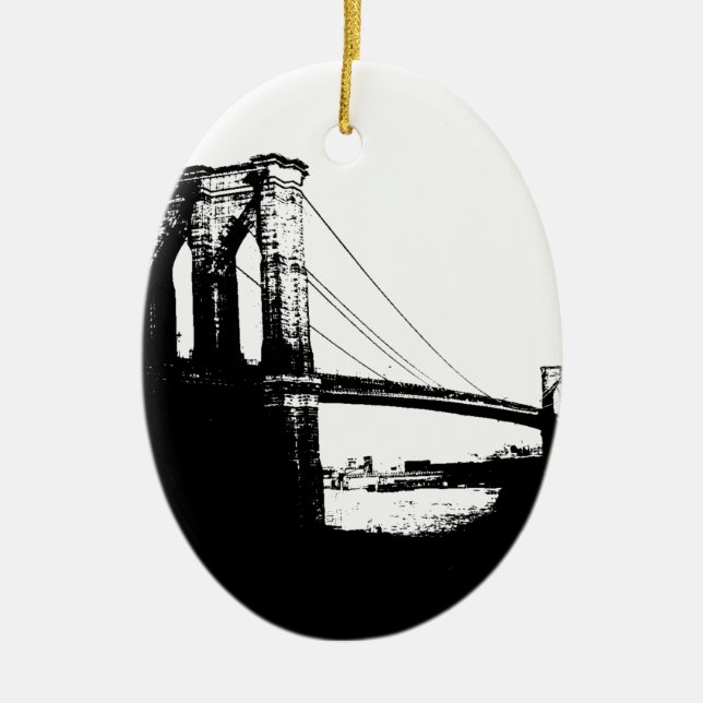 Vintage Brooklyn Bridge Keramikornament (Vorne)