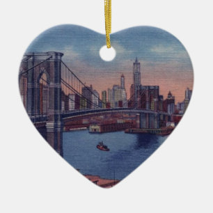 Vintage Brooklyn Bridge Keramikornament