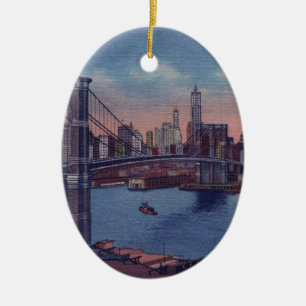 Vintage Brooklyn Bridge Keramikornament