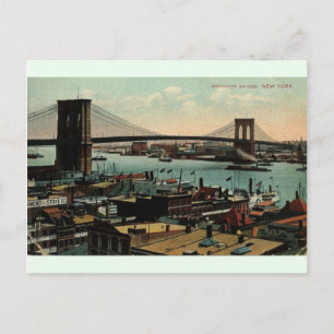 Vintage Brooklyn Bridge New York Postkarte