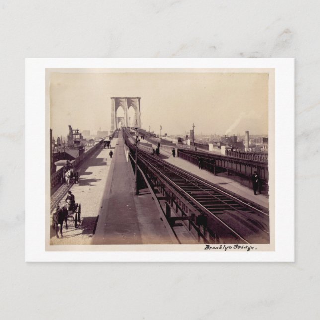 Vintage Brooklyn Bridge Postkarte (Vorderseite)