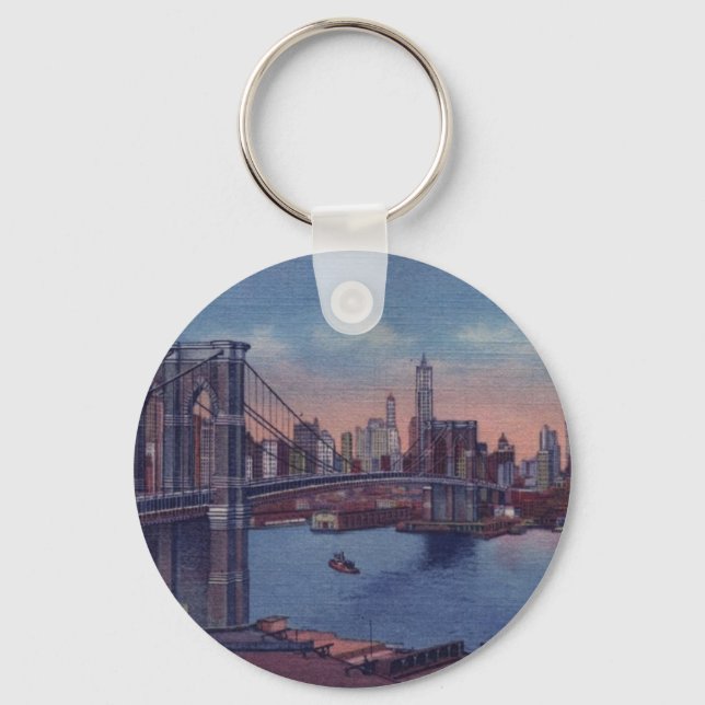 Vintage Brooklyn Bridge Schlüsselanhänger (Vorderseite)