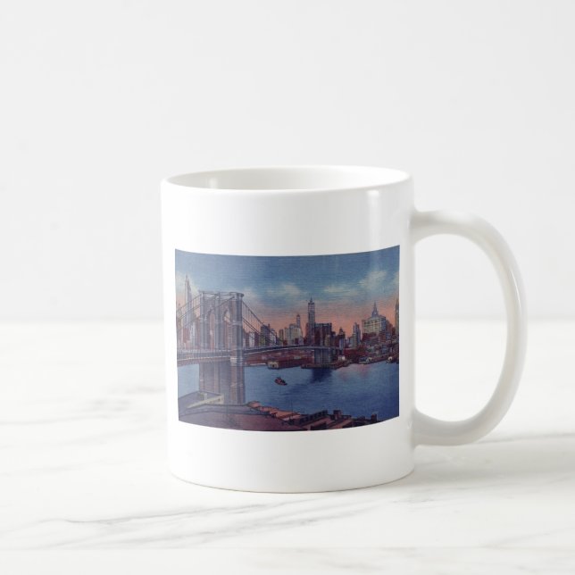 Vintage Brooklyn Bridge Tasse (Rechts)