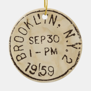 vintage brooklyn nyc new york city trendy post keramik ornament