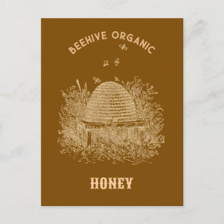 Vintage Brown Beehive Postkarte