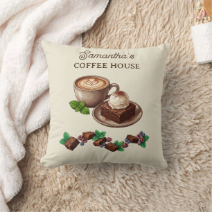 Vintage-Brownies- und Beeren-Bäckerei-Branding Kissen