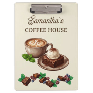 Vintage-Brownies- und Beeren-Bäckerei-Branding Klemmbrett