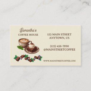 Vintage-Brownies- und Beeren-Bäckerei-Branding Visitenkarte