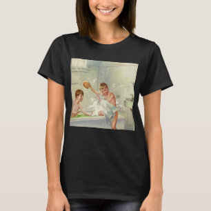 Vintage Brüder, Kinder, Jungen in der Tube, T-Shirt