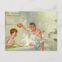 Vintage Brüder, Kinder, Jungen planschen in der Wa