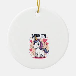 Vintage Bruh ich bin 8 Einhorn Geburtstagsfeier Sü Keramik Ornament