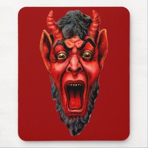 Vintage brüllender Krampus Mousepad