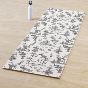 Vintage Brunnen- und Baumkronen mit Monogram-B&W Yogamatte